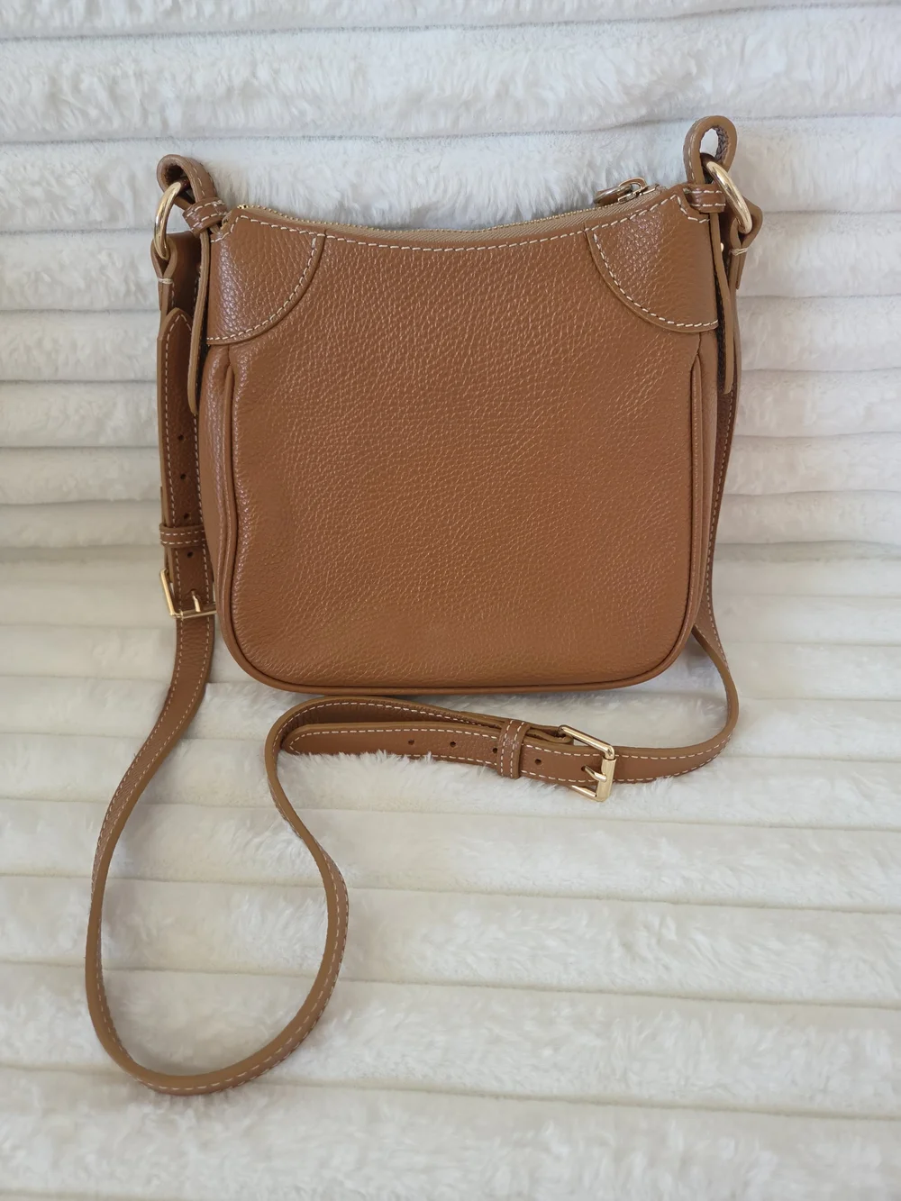 Dooney & Bourke Tan Pebble Leather Crossbody Bag